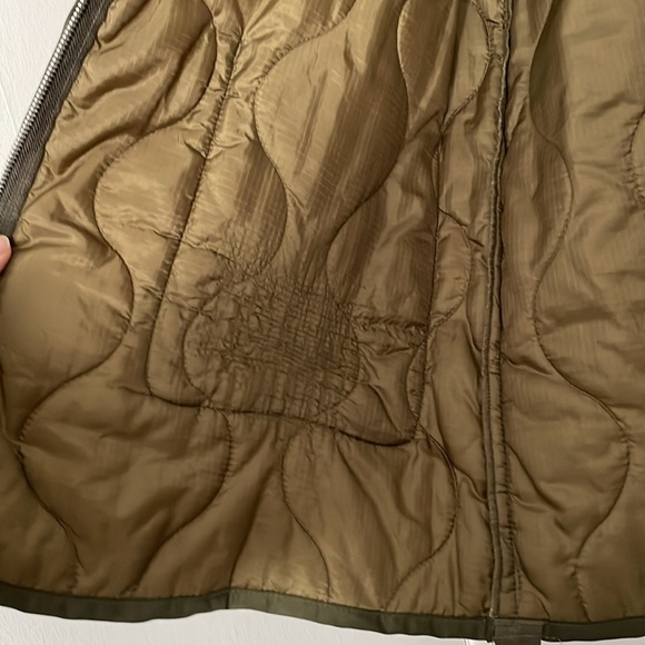 Fintoe olive green 3M thinsulate boxy oversized jacket liner style Men’s Medium. - Picture 5 of 13